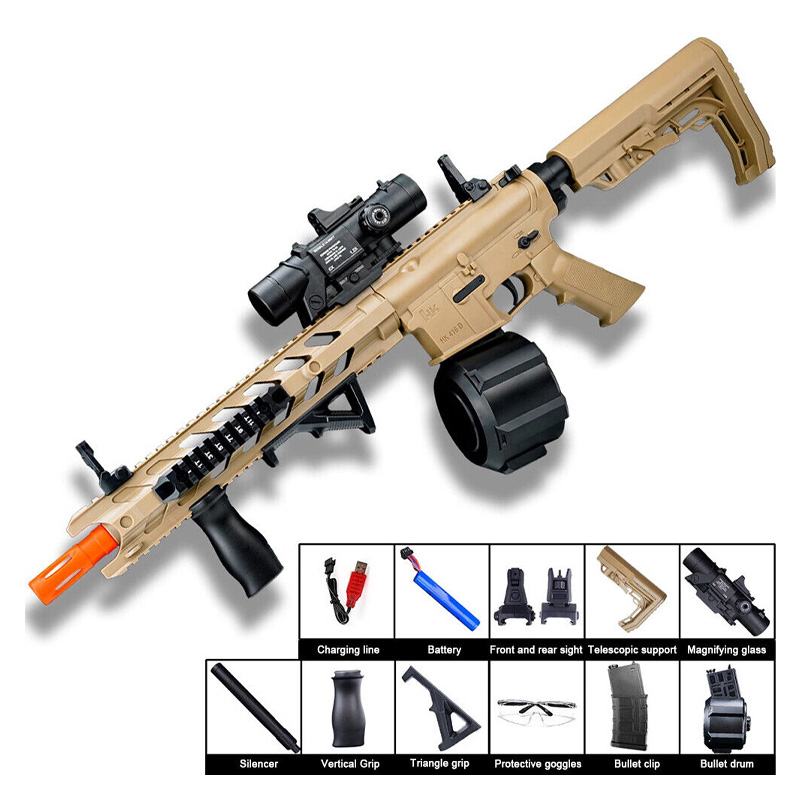 Picture of Electric M4 Gel Ball Blaster Manual/Auto Firing Toy Rifle w/ 60 Feet Range