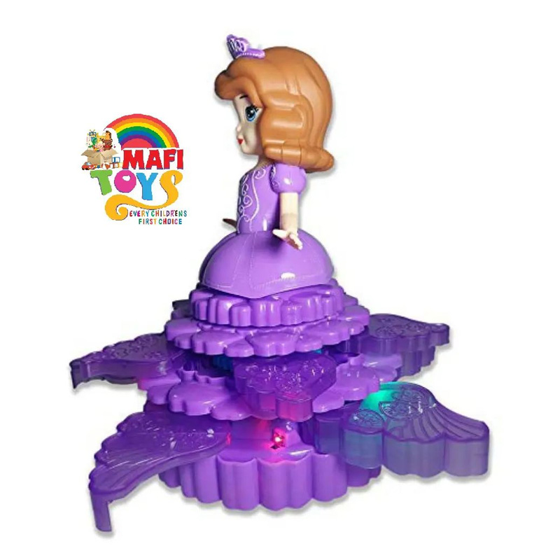 Picture of Rotating Little Electric Princess Doll With Music And 3D Lighting – Multicolor