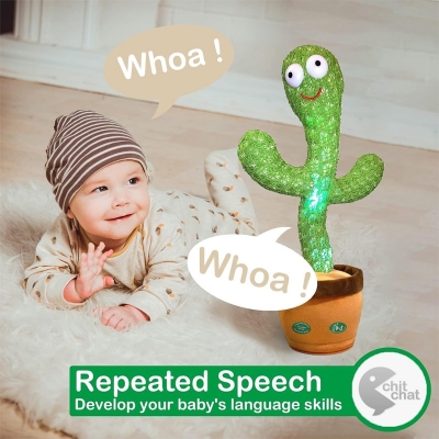 Picture of Dancing & Singing Cactus Toy – Voice Repeat Plush for Kids