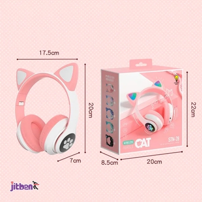 Picture of Cat Ear Wireless Headphones – LED Light Up Bluetooth
