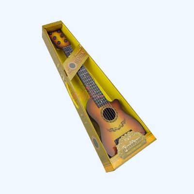 Picture of E Trading Kids Guitar Musical Toy with Mic Boys, Girls Learning to Play, 17 Inches, Battery Operated Music and Lights, Guitar Toys String (Multi Color) (Guitar Toy with Microphone) (Wooden)