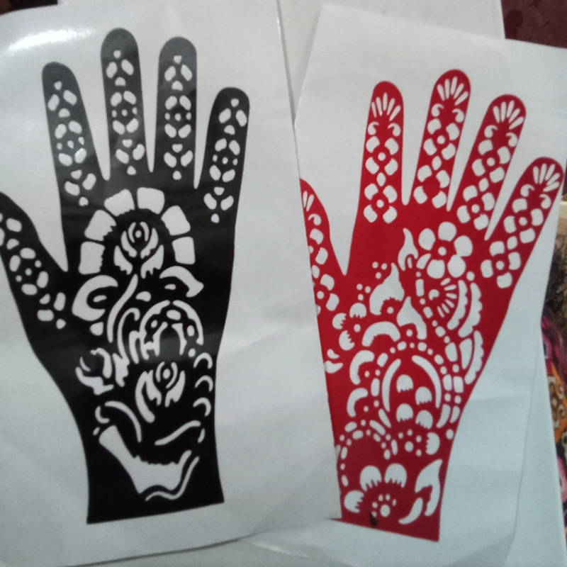 Picture of Self-Adhesive Mehndi Stickers – 5 Pack Temporary Body Art with Floral & Butterfly Patterns
