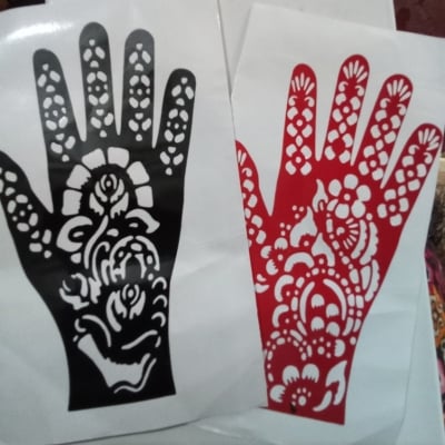 Picture of Self-Adhesive Mehndi Stickers – 5 Pack Temporary Body Art with Floral & Butterfly Patterns