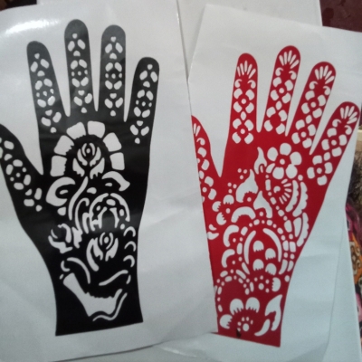 Picture of Easy Apply Mehndi Tattoo Sticker Set – 5 Pack Flower & Butterfly Designs
