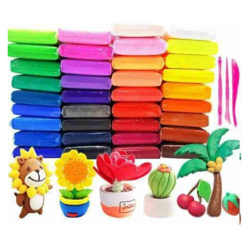 Picture of  Air Dry Clay Set, Super Light Colorful Modeling Clay, Non Toxic and Non Sticky Fluffy Foam Bouncing Clay Kit with Art Tools (Pack of 12)