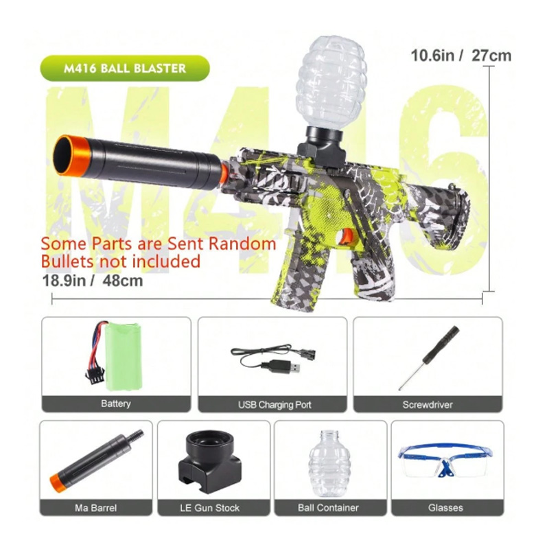 Picture of 2025 New Exciting Mini M416 Electric Ball Blaster Toy - Exclusive Metallic Finish, High-Speed, Rechargeable
