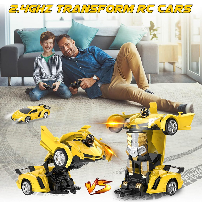Picture of Deformation RC Car 2.4Ghz 1:18 RTransform Car Robot Toy with Lightsechargeable Stunt Race Car for Kids