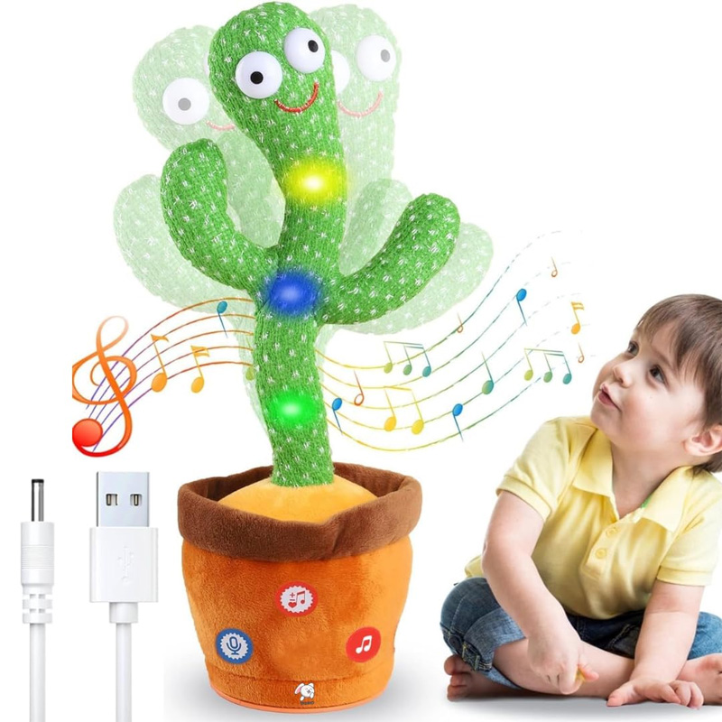 Picture of Dancing & Singing Cactus Toy – Voice Repeat Plush for Kids