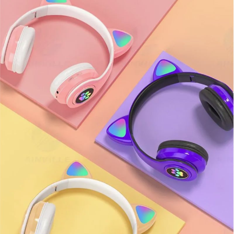 Picture of Cat Ear Wireless Headphones – LED Light Up Bluetooth