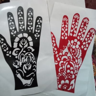 Picture of 5Pcs Henna Style Body Art Stickers – Flower & Butterfly Design