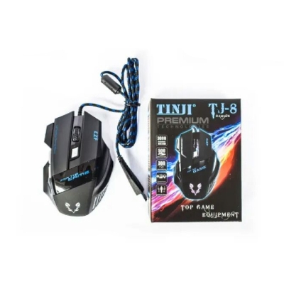 Picture of TINJI TJ-8 USB Gaming Mouse Ultra fast FPS fremeRate 3000 For PC & Laptop Mac And Windows - BlackMouse Name: Tinji Wired Gaming Mouse.