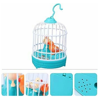 Picture of Singing & Chirping Bird in Cage, Sound Cage Bird Toy for Toddlers, Easter Gifts for Kids, Blue