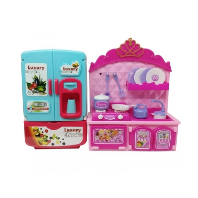 Picture of Modern Refrigerator Toys Kitchen+Kitchen Set Accessories Toy
