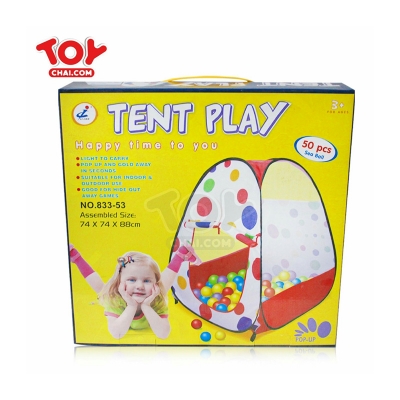 Picture of Foldable Pop-Up Polka Dot Play Tent House With 50 Pcs Sea Balls