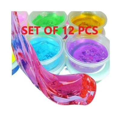 Picture of Box Of 12 Pcs 12 Colors Crystal Bubble Making Slime Clay Mud For Kids, 100% Safe & Non-Toxi