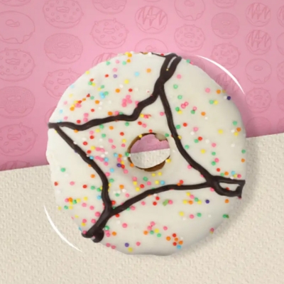 Picture of Donut white chocolate &color Rice