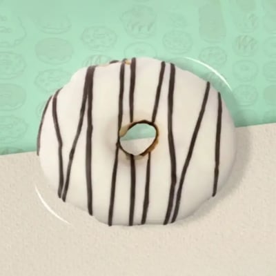 Picture of Donut White chocolate & Black zig