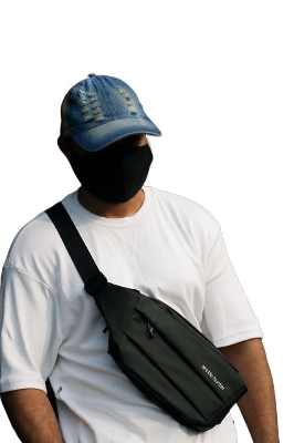 Picture of Men Multifunction  Shoulder Bag Crossbody Bag Travel Sling Bag Pack Messenger Pack Chest Bag for Male - Black