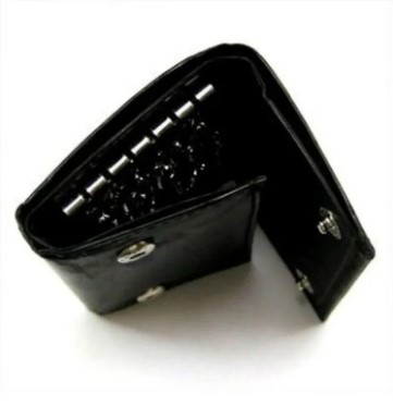 Picture of Keychain HolderFor Men Key Ring for Bikers - Car - Bike - Home - Office Key Ring - Nice key Ring Key Ring Holder Button Design Black Wallet For Men pu Leather Money Bag For Men - Black