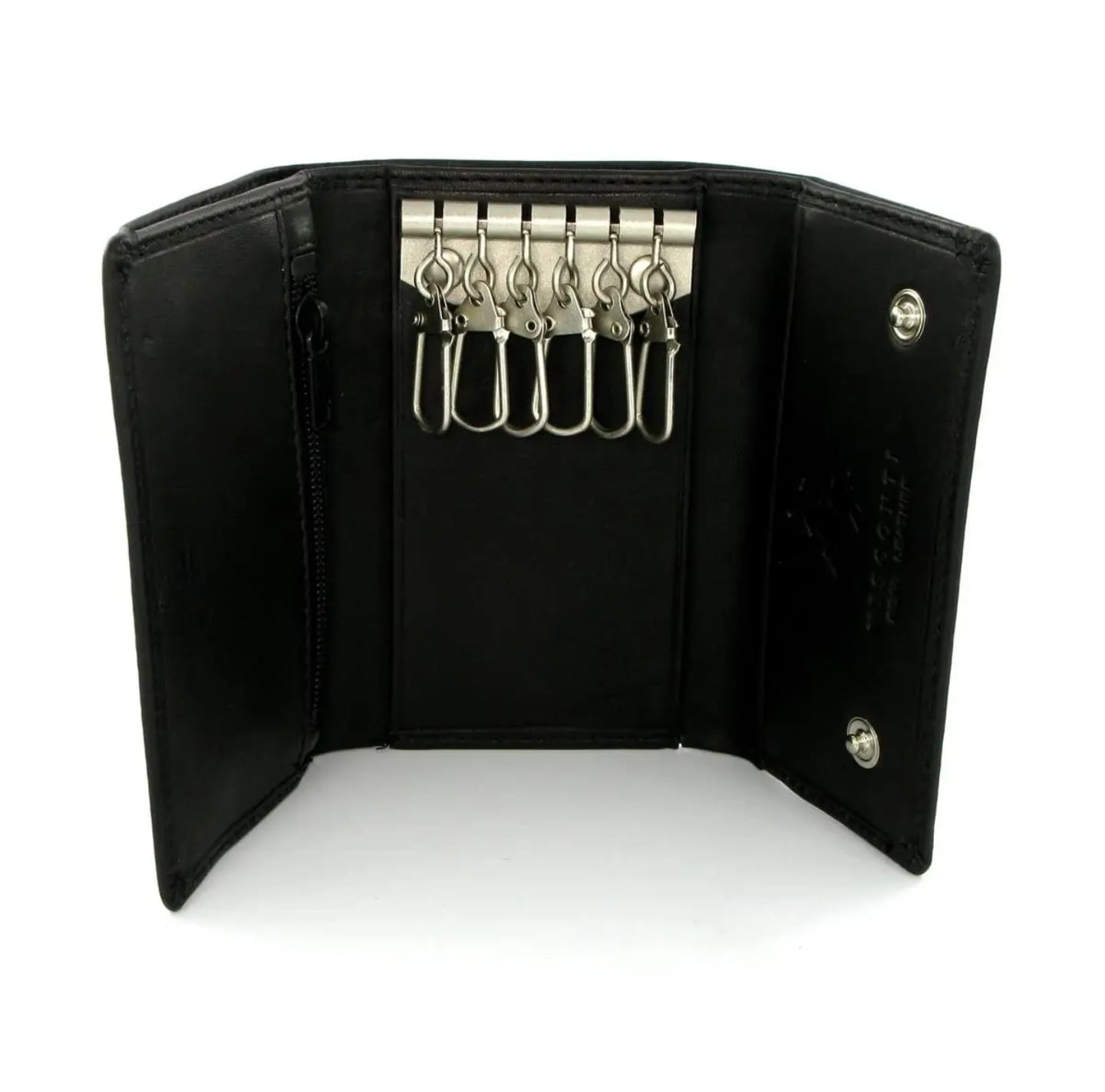 Picture of Keychain HolderFor Men Key Ring for Bikers - Car - Bike - Home - Office Key Ring - Nice key Ring Key Ring Holder Button Design Black Wallet For Men pu Leather Money Bag For Men - Black