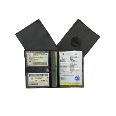 Picture of License Pouch Bag PU Leather Documents Holder for Car & Bike Synthetic Leather and Waterproof Bike Documents Holder for Bikers Keep Car Paper Safe, Use License Pouch Bag Documents Holder for bike ,Car, vehicle  Made in own factory with PU Leather