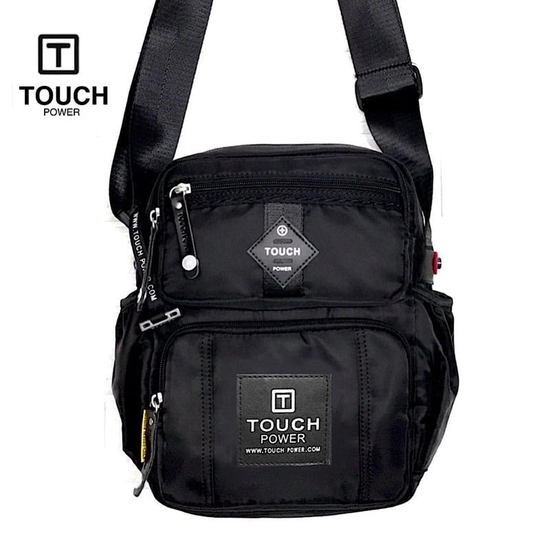Picture of Cross body Bag For Men Official Touch Power & Tough Warrior (M) Size Men Sling Bag Shoulder Bag Chest Bag Soft & Smooth Nylon - Black