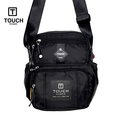Picture of Cross body Bag For Men Official Touch Power & Tough Warrior (M) Size Men Sling Bag Shoulder Bag Chest Bag Soft & Smooth Nylon - Black