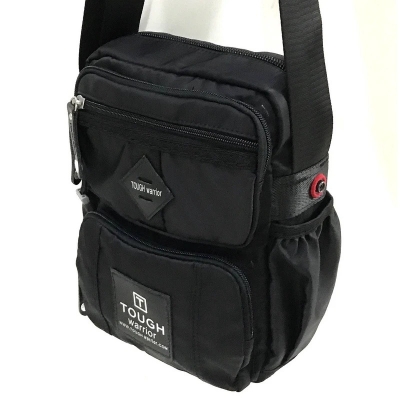 Picture of Cross body Bag For Men Official Touch Power & Tough Warrior (M) Size Men Sling Bag Shoulder Bag Chest Bag Soft & Smooth Nylon - Black