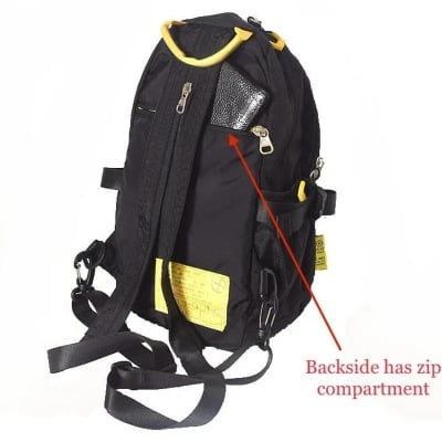 Picture of Tough Warrior (L) Fashion Men Mini Backpack / Crossbody Bag Polyester Nylon[ Model No...1] - Black