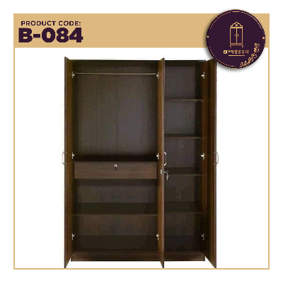 Picture of Andormahal Classic (MDF) 3 part Almirah - 6ft by 3ft by 16inch