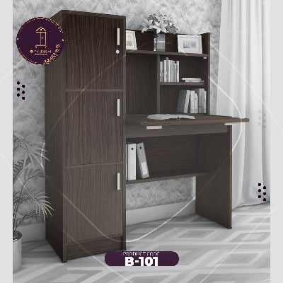 Picture of Andormahal Melamine Laminated Board Reading Table/laptop table with big book shelf
