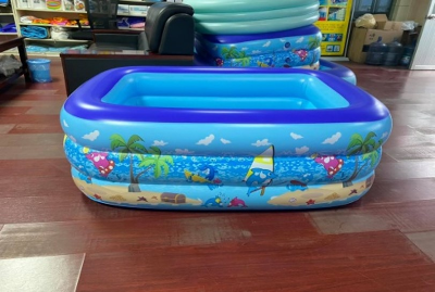 Picture of 150cm Inflatable Swimming Pool with Inflatable Soft Floor, Cool Summer Swimming for Kids and Family, Blow Up Pool for Backyard, Garden, Indoor or Outdoor.