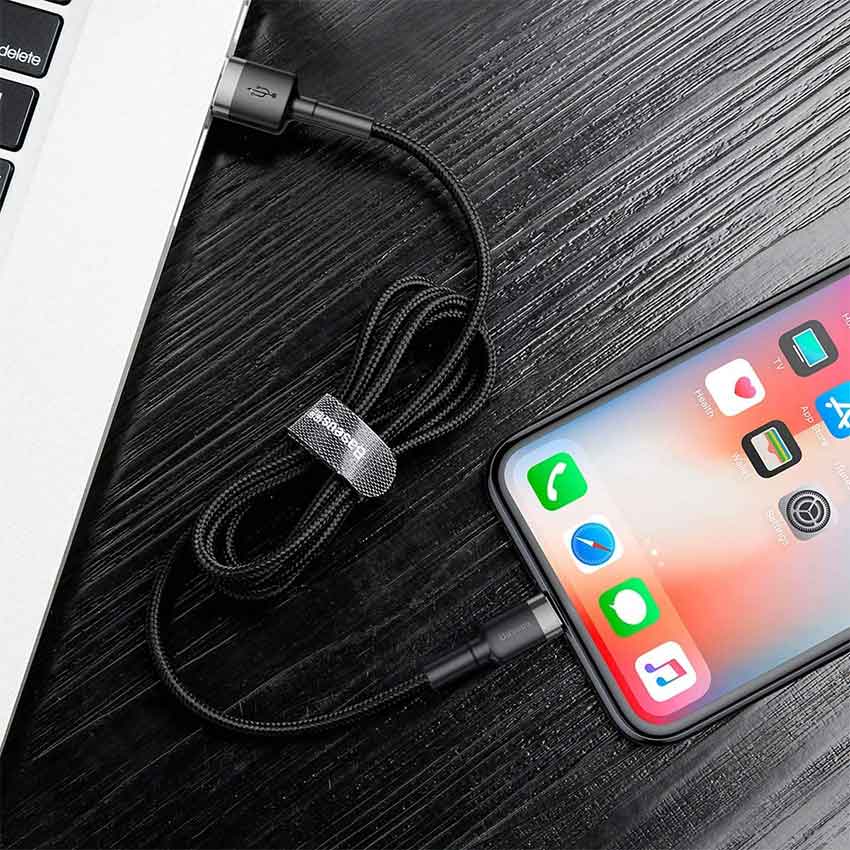 Picture of Baseus USB Cable for iPhone 11 12 Pro Max Xs Xr X 2.4A Fast Charging Cable for iPhone Cable 7 SE 8 Plus Charger for iPad air-1M