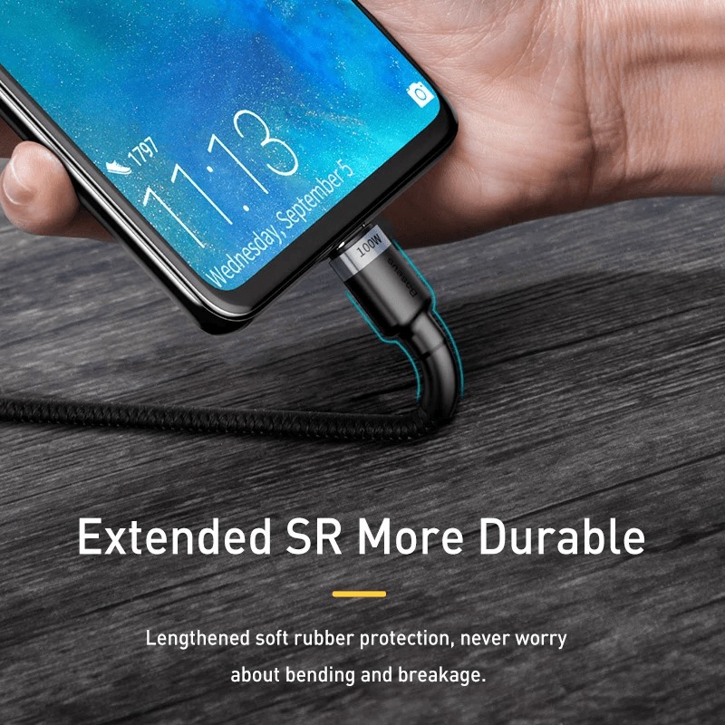 Picture of Baseus 100W USB C To USB Type C Cable USBC PD Fast Charger Cord USB-C Type-c Cable 2M