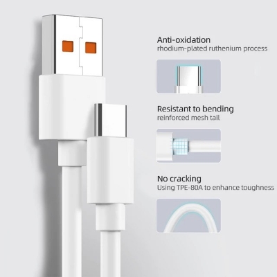 Picture of Xiaomi Origi-nal Usb Type C Cable 120W Charger Turbo Fast Charge Mi 13 12T Pro 12 S 11 Ultra Poco F3 Redmi Note 10 Black Shark 5