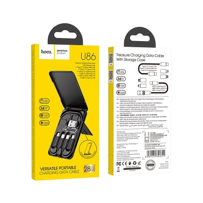 Picture of Hoco 6-in-1 Cable U86 Charging Data Sync With Storage Case
