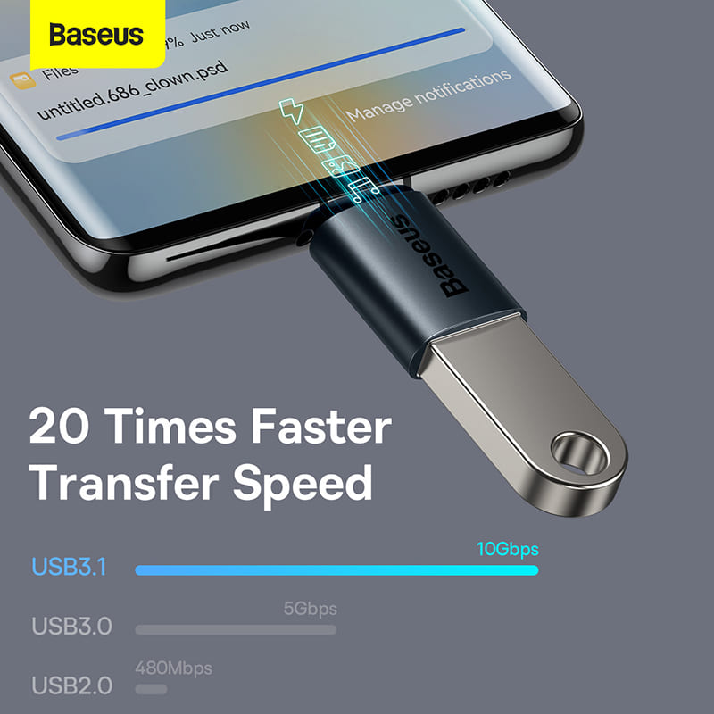 Picture of Baseus OTG Ingenuity Series Mini OTG Adaptor Type-C to USB-A 3.1 Black
