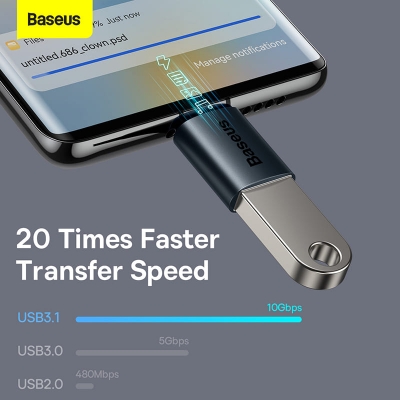 Picture of Baseus OTG Ingenuity Series Mini OTG Adaptor Type-C to USB-A 3.1 Black