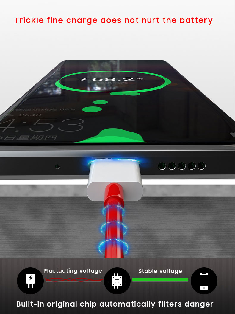 Picture of Official Oneplus 7T pro 7T Warp Fast Charger cable 6A Dash Quick USB Type-C data cable for One plus 7Pro 7 6T 6 5T 5 - Cable Protector