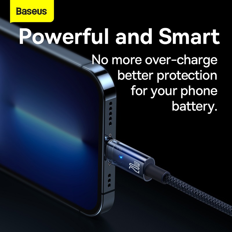 Picture of Baseus Cable Type-C to Lightning Explorer Series Auto Power-Off Fast Charging Data PD Cable Type-C to IP 20W 1m