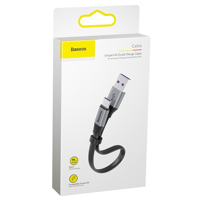 Picture of Baseus Power Bank Short Data Cable USB A to Type-C Cable 40W 5A - Cable Protector