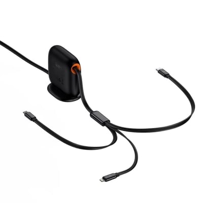Picture of Baseus Traction Series Retractable 3-in-1 Fast Charging Cable Desktop Organizer (Type-C to M+L+C 100W 1.7m)
