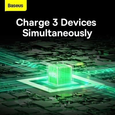 Picture of Baseus Traction Series Retractable 3-in-1 Fast Charging Cable Desktop Organizer (Type-C to M+L+C 100W 1.7m)