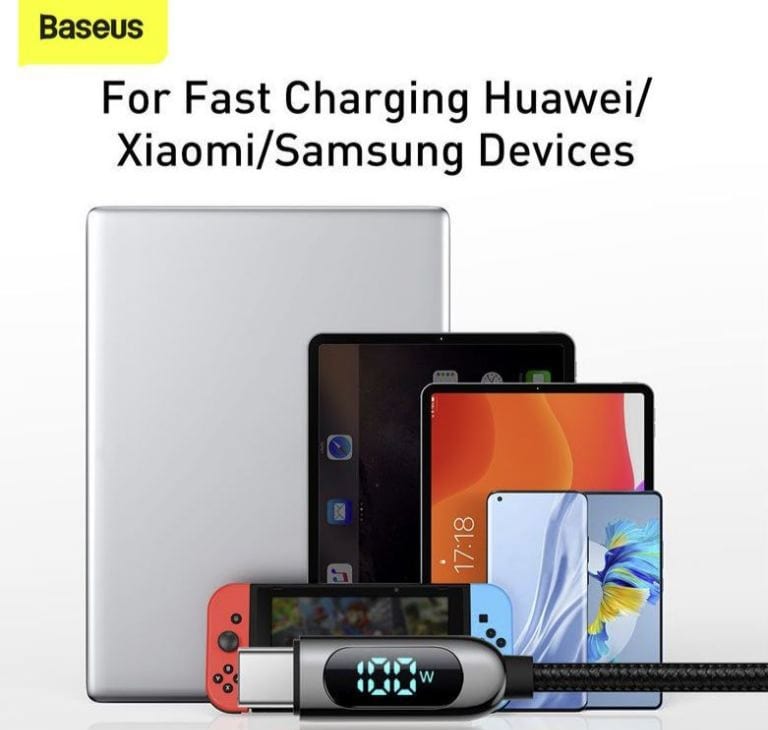 Picture of Baseus Display Fast Charging Data Cable Type-C to Type-C 100W 1m