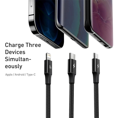 Picture of Baseus Rapid Series 3 in 1 Fast Charging Data Cable Type-C to M+L+C