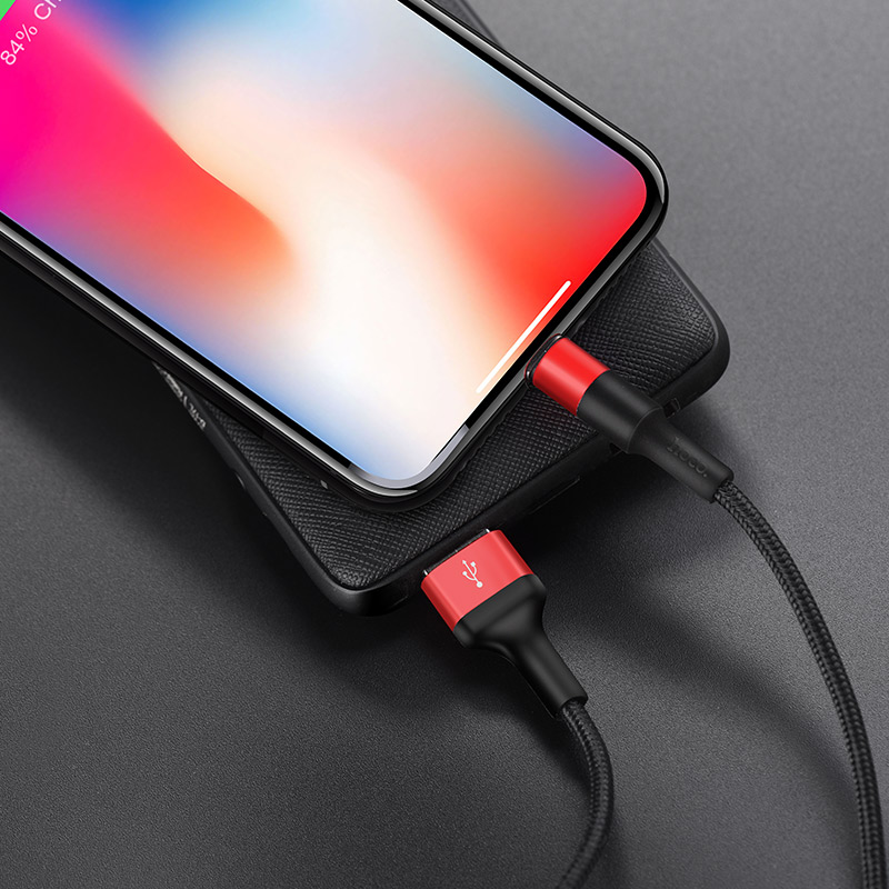 Picture of hoco X26 Xpress charging data cable for USB to Lightning -1m