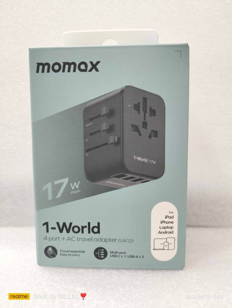 Picture of Momax 1-World 17W 4-Port + AC Travel Adapter UA12