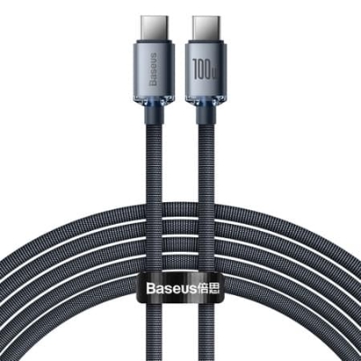 Picture of Baseus 100W 2M Type-C to Type-C Crystal Shine Series Fast Charging Data Cable Black