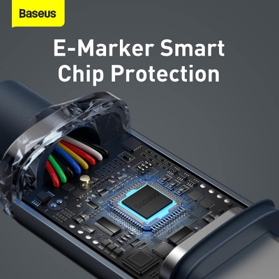 Picture of Baseus 100W 2M Type-C to Type-C Crystal Shine Series Fast Charging Data Cable Black