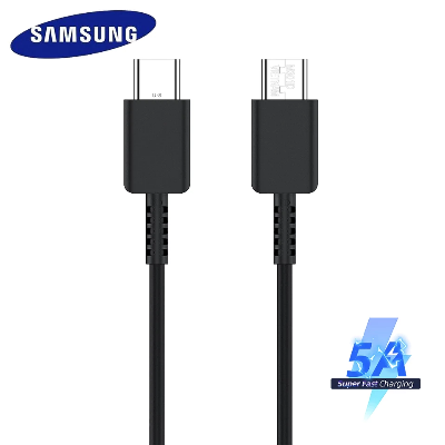 Picture of Official Samsung 5A Type C to C Cable 25W 45W PD 3.2 to Usb Cable Galaxy Z Fold 2/3 5G Tab S7 Charger cable Black